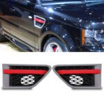 Predator4x4 Silver And Red Side Air Intake Vents To Fit Range Rover Sport 10-13