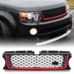 Predator4x4 Black & Red Autobiography Style Grille To Fit Range Rover Sport L320 10-13