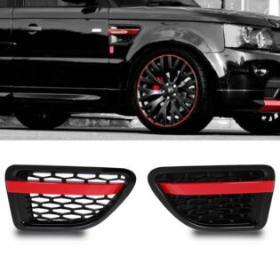 Predator4x4 Black & Red Side Air Vents To Fit Range Rover Sport L320 05-09