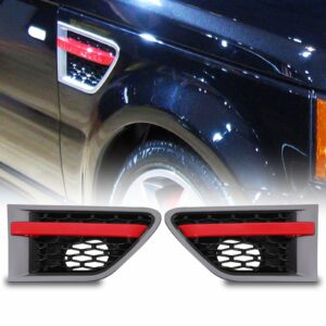 Predator4x4 Silver And Red Side Air Intake Vents To Fit Range Rover Sport 10-13
