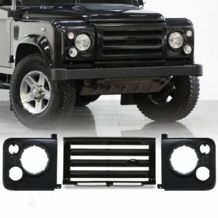 Predator4x4 Black Grille & Light Surround Kit To Fit Land Rover Defender 83-16