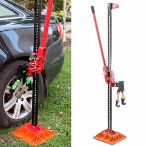 60 3000Kg High Lift Off-Road Ratchet Farm Jack With Hook Straps And Base Plate