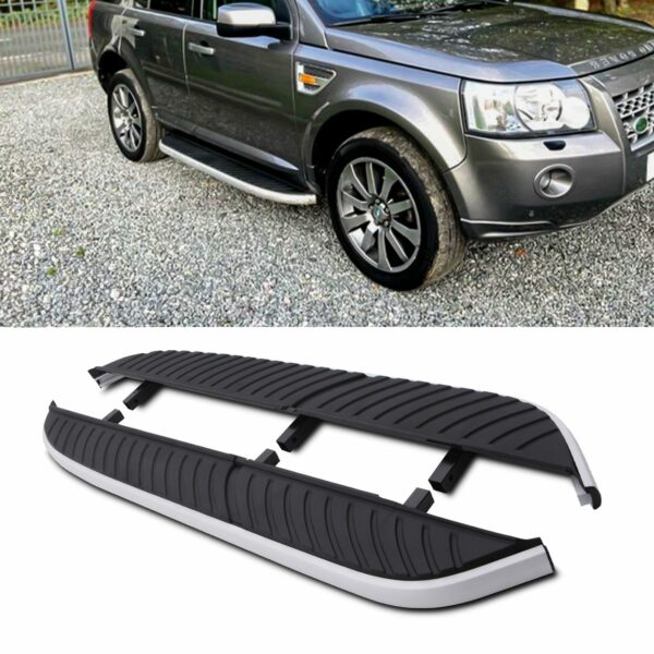 Predator4x4 Black & Silver Side Steps To Fit Land Rover Freelander 2 L359 07-15