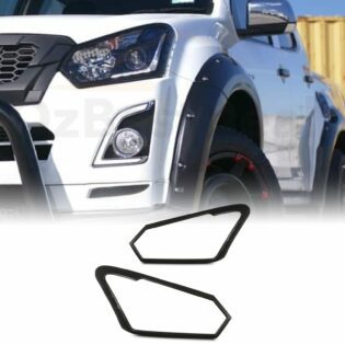 Isuzu D-Max MK2 RT 17-19 Black Headlight Covers With D-Max Logo