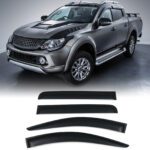 Mitsubishi L200 Triton Series 5 Double Cab 15-19 Black Wind Deflectors