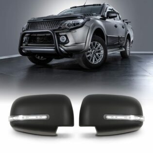 Mitsubishi L200 Triton 15-18 Black Door Mirror Covers With LED Light