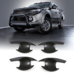 Black Door Handle Inserts for Mitsubishi Triton L200 15-18