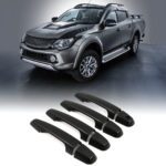 Mitsubishi Triton L200 15-23 Black Door Handle Covers