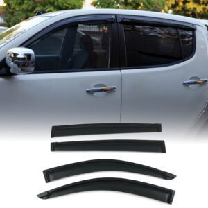 Mitsubishi L200 Triton 05-14 Black Wind Deflectors