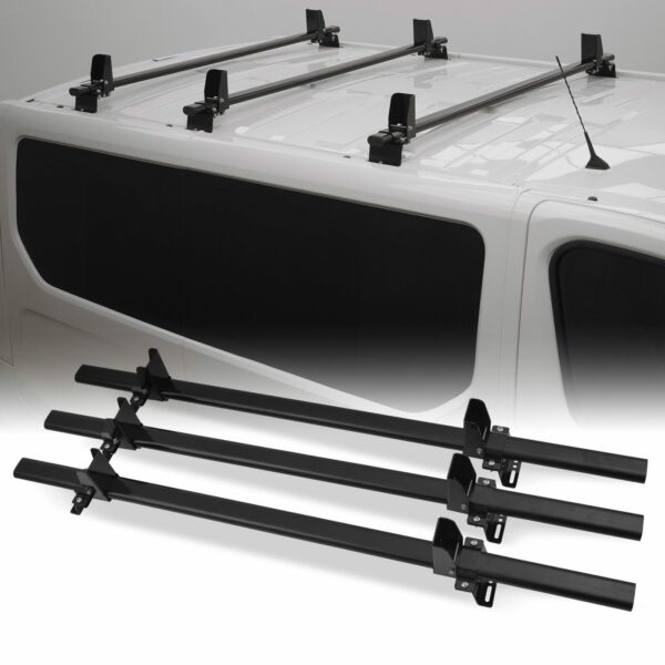 Volkswagen VW Transporter T5 T6 2003+ Black 3 Bar Van Roof Rack