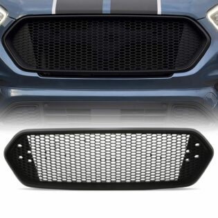 Ford Transit Custom 2018-21 Matte Black Debadged Mesh Grille