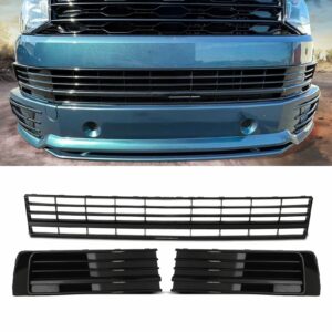 VW Transporter T6 16-19 Gloss Black Lower Grille Trim Set (Non-Parking Sensor Models)