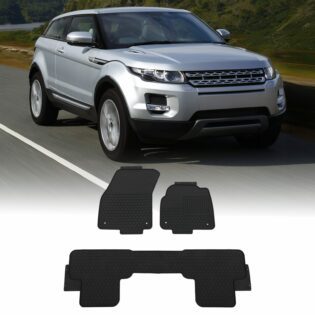 Predator4x4 Black Rubber Car Mats To Fit Range Rover Evoque L538 11-18