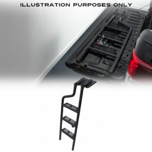 VW Amarok MK1 MK2 2010+ Black Rear Tailgate Folding Ladder