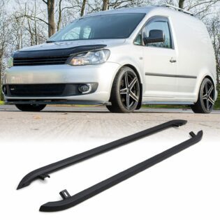 VW Caddy MK3 MK4 04-20 Matte Black 2 Trapezoid Side Bars