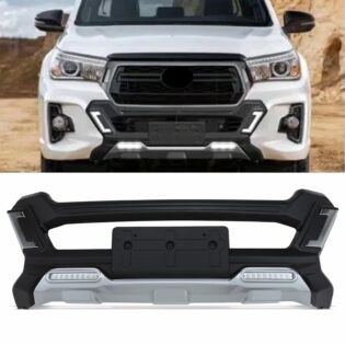 Toyota Hilux Invincible X MK8 18-21 Gloss Black LED Front Bumper A Bar