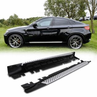 BMW X6 E71 08-14 Black & Silver Side Steps