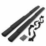 VW Amarok 2010-2020 Black Oval Side Bars With Foot Grips