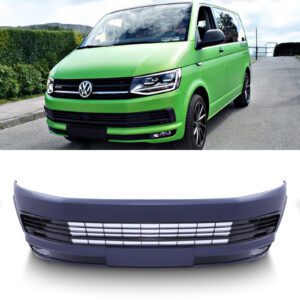 VW Transporter T6 16-19 Primed Front Sportline Bumper Gloss Black Grille Trim