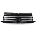 VW Transporter T6 16-19 Gloss Black Badged Front Bumper Grille Chrome Trim