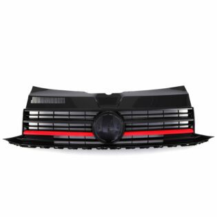 VW Transporter T6 16-19 Gloss Black Badged Front Bumper Grille Red Trim