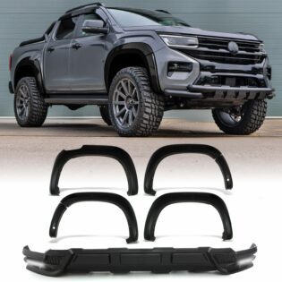 VW Amarok MK2 2023+ Gloss Black DRL Front Splitter & Wide Arch Kit