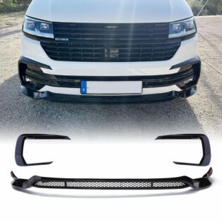 VW Transporter T6.1 19–24 Gloss Black Front Splitter ABS Style
