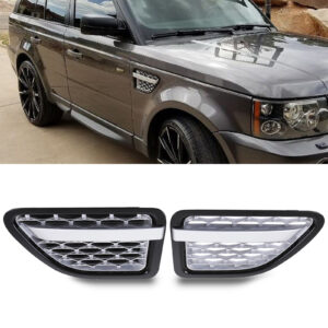 Predator 4x4 Black & Silver Side Air Vents To Fit Range Rover Sport L320 05-09
