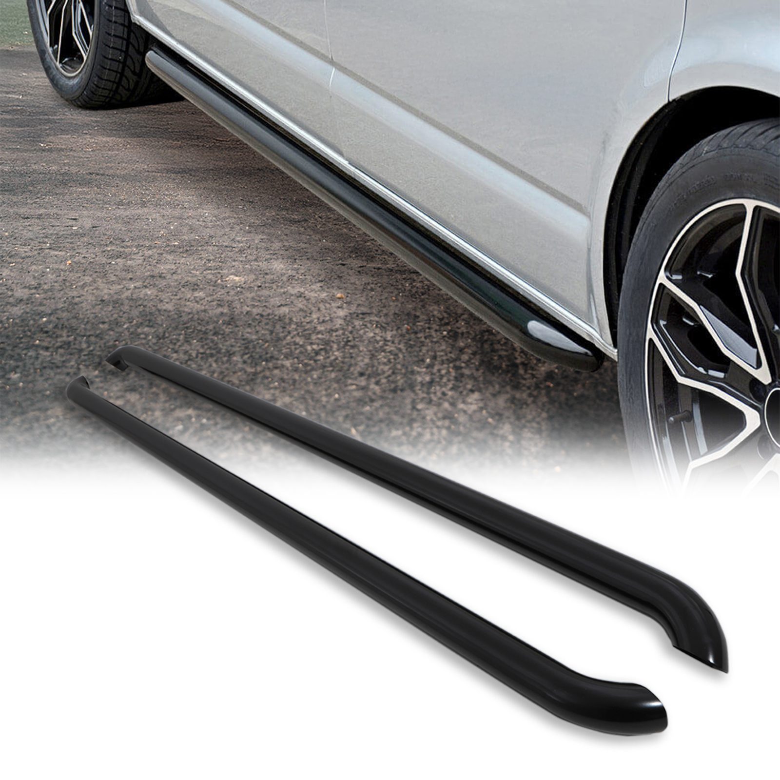 VW Transporter T5 & T6 SWB 03+ Gloss Black Side Bars