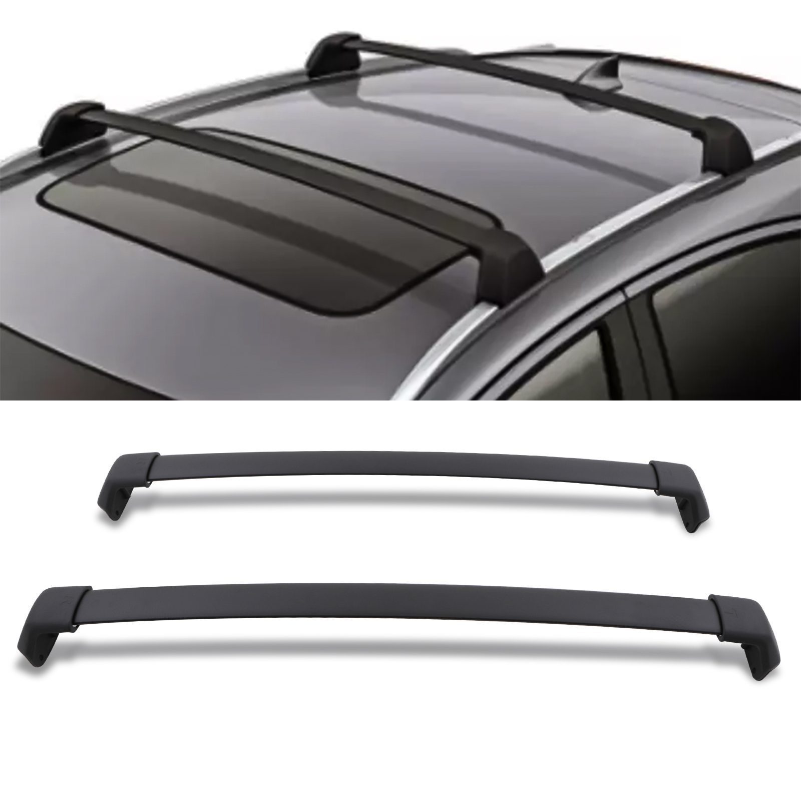 Honda CR V MK4 12 16 Black Roof Cross Bars 4x4 Predator