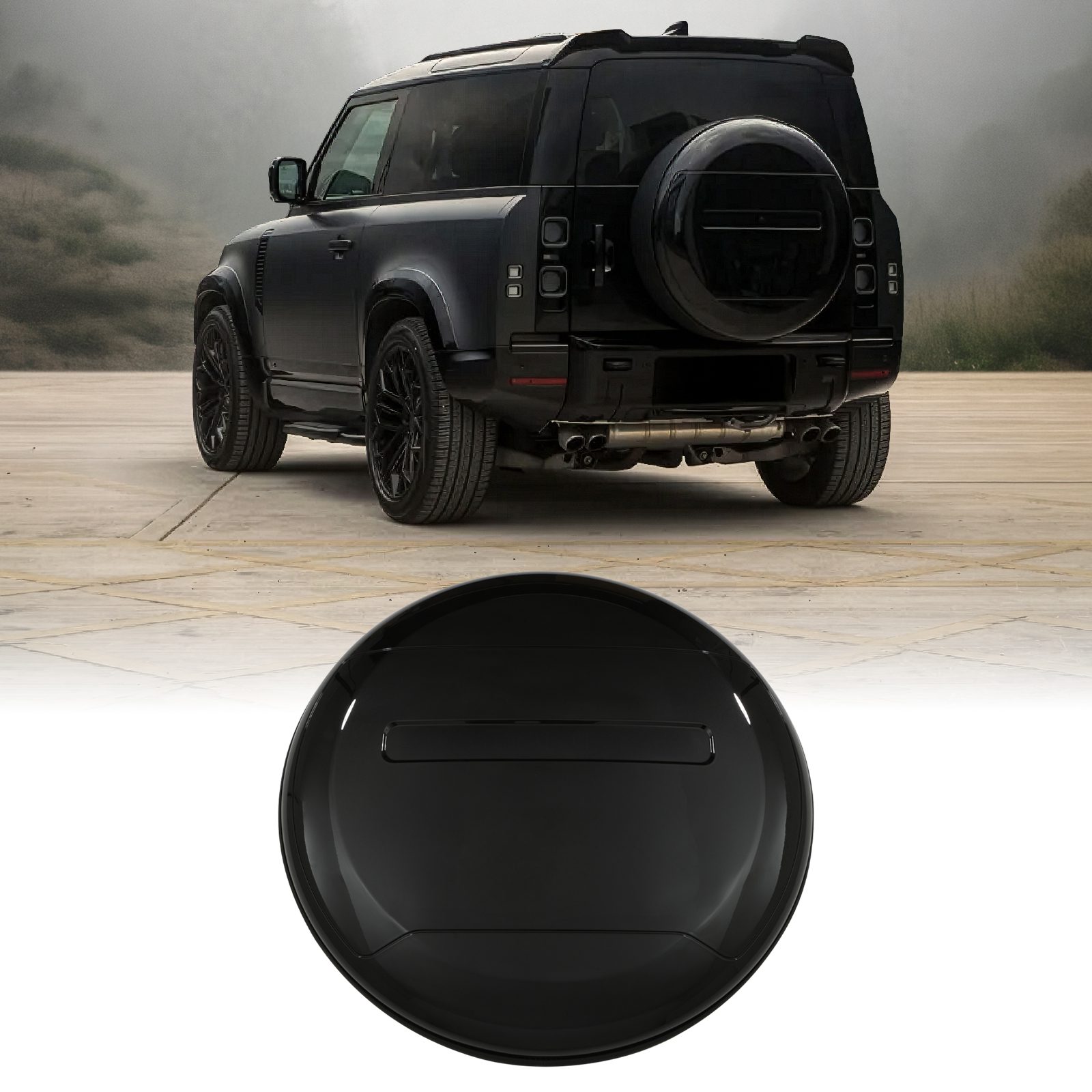 Predator4x4 Metallic Black Spare Wheel Cover To Fit Land Rover Defender L663 2020+