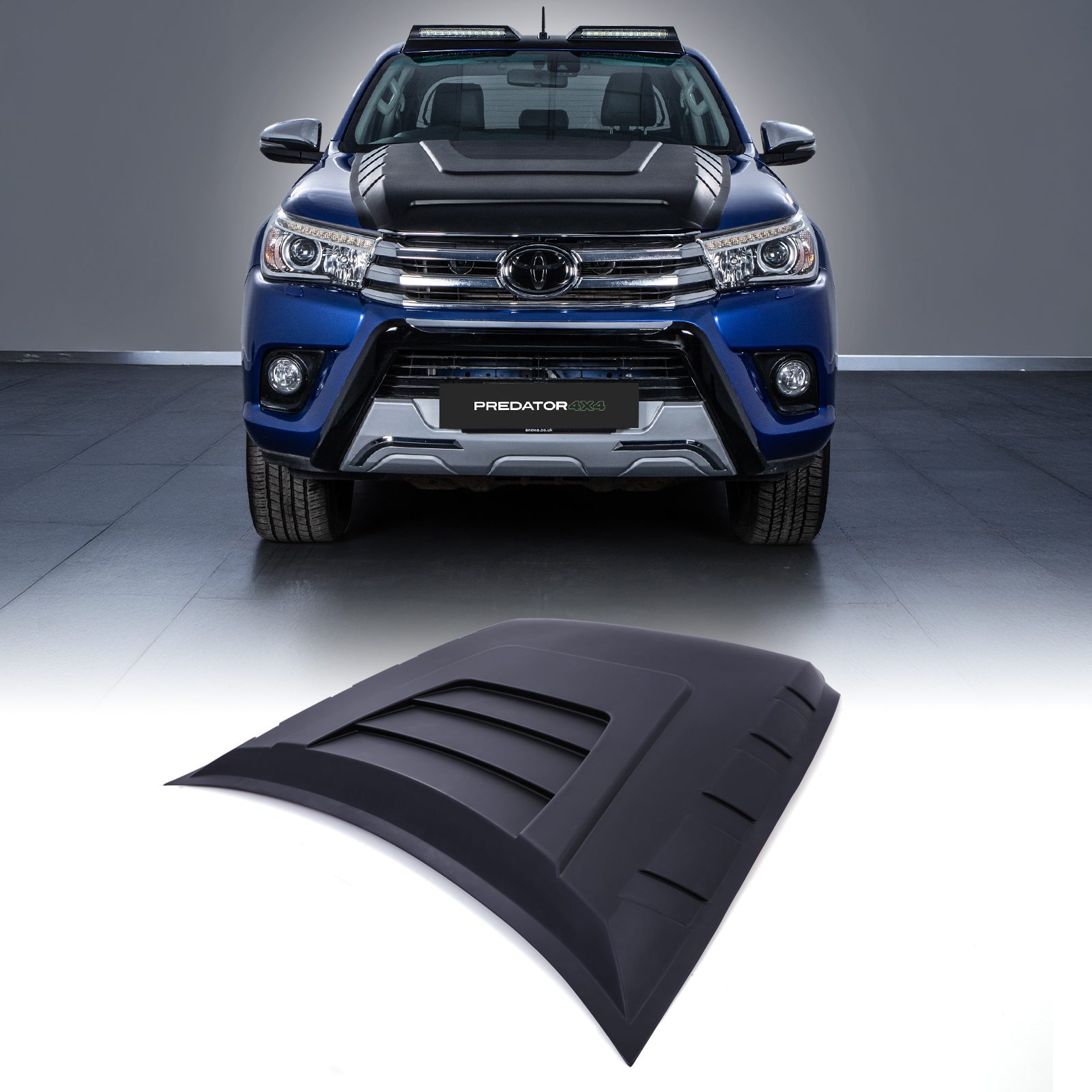 Image of Toyota Hilux Revo 15-20 Black Bonnet Scoop