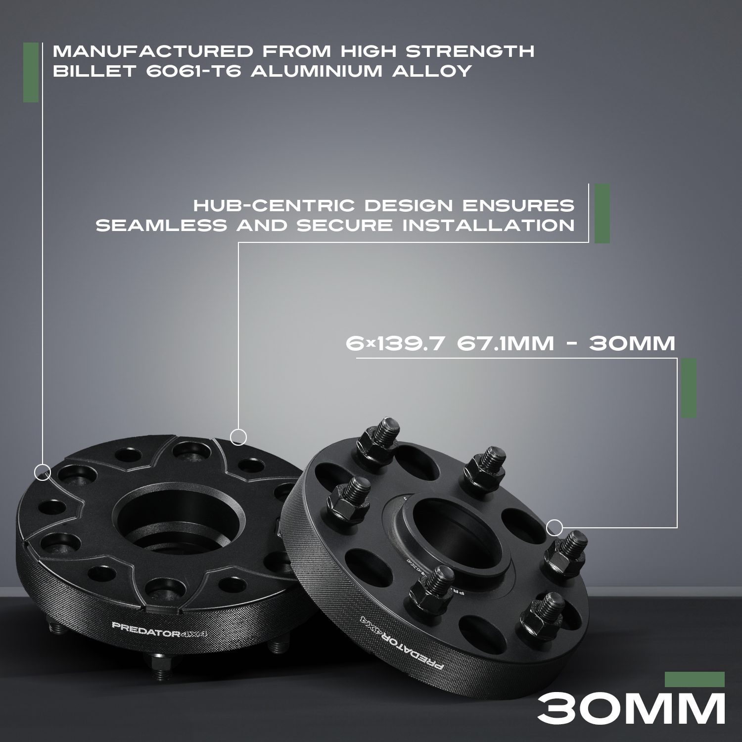 Mitsubishi L200 15-19 6x139.7 67.1mm - 30mm Hubcentric Wheel