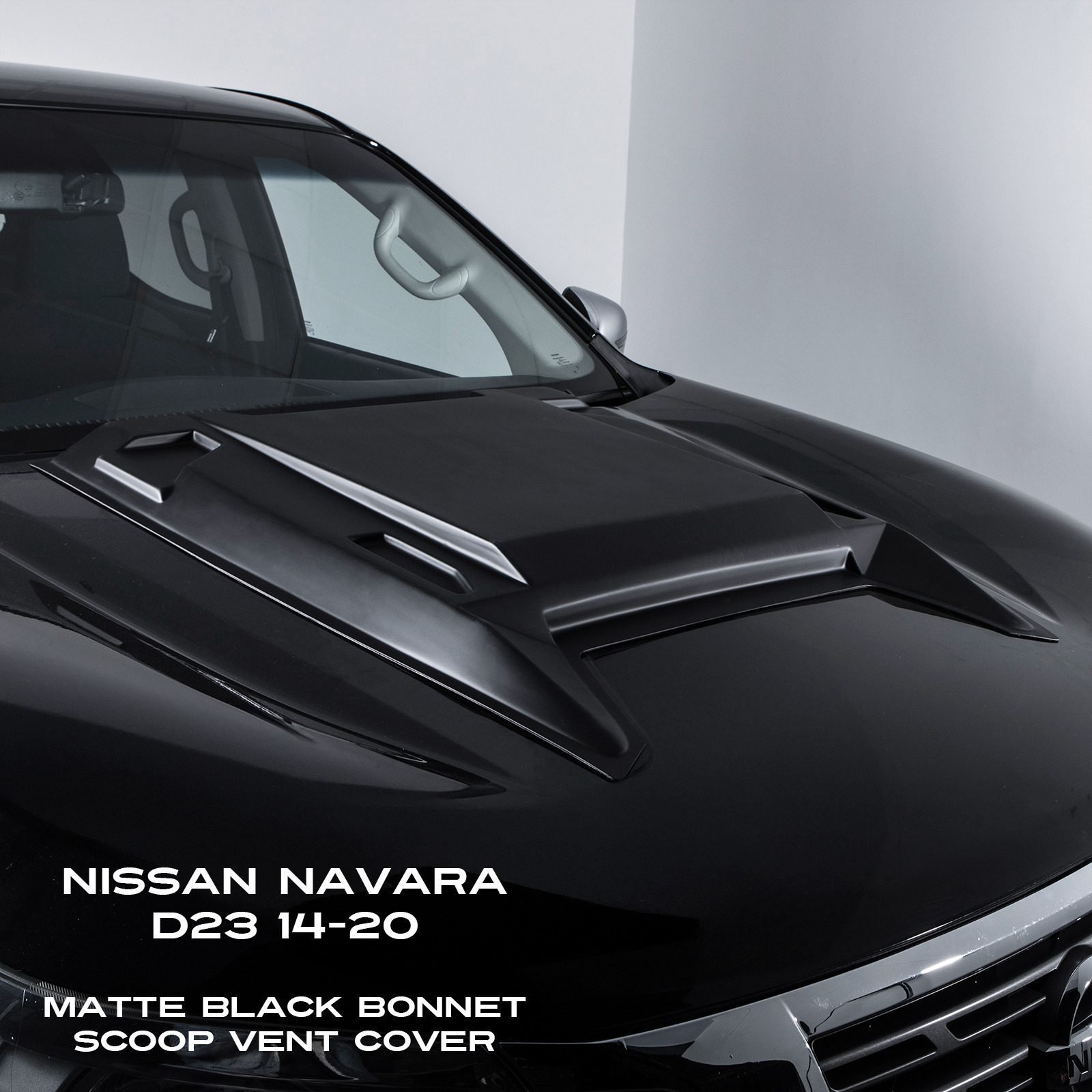 Nissan Navara Black Bonnet Scoop