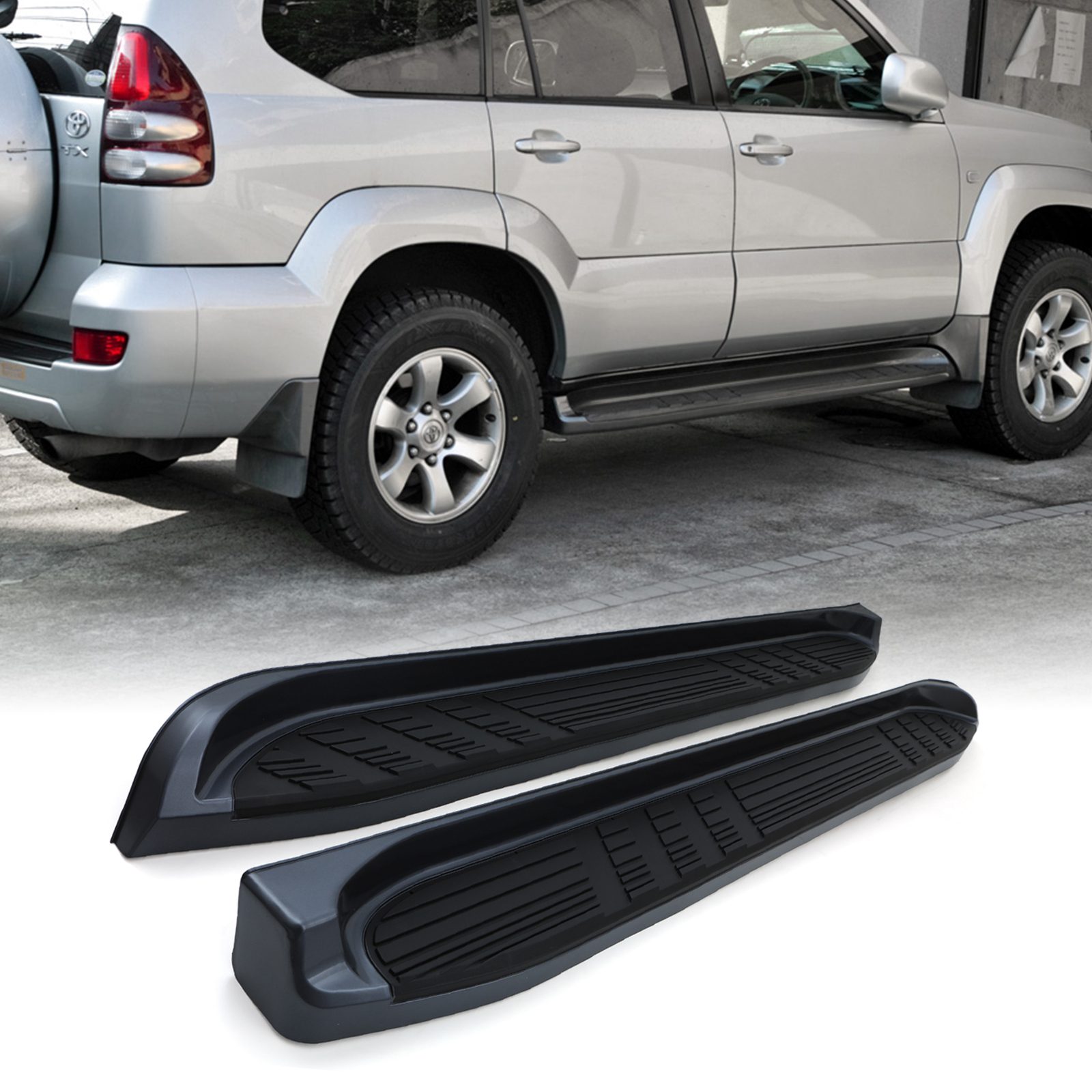 Toyota Land Cruiser Prado J120 02-09 Black Aluminium Side Steps