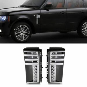 Predator 4x4 Black & Silver Side Vents To Fit Land Rover Range Rover Vogue 05-09