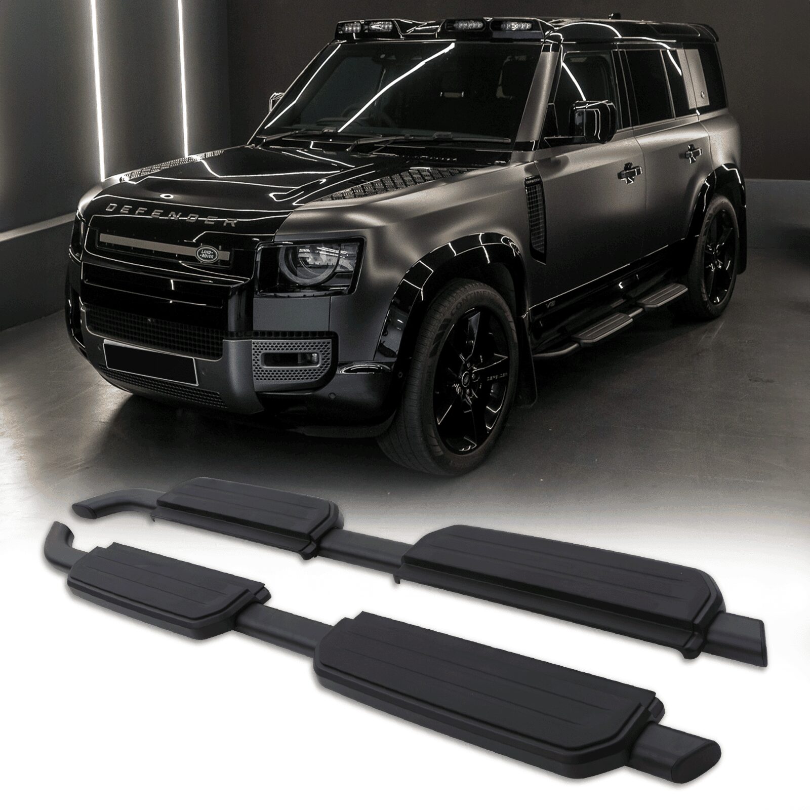 Image of Predator 4x4 Black Side Steps To Fit Land Rover Defender 110 L663 2020+