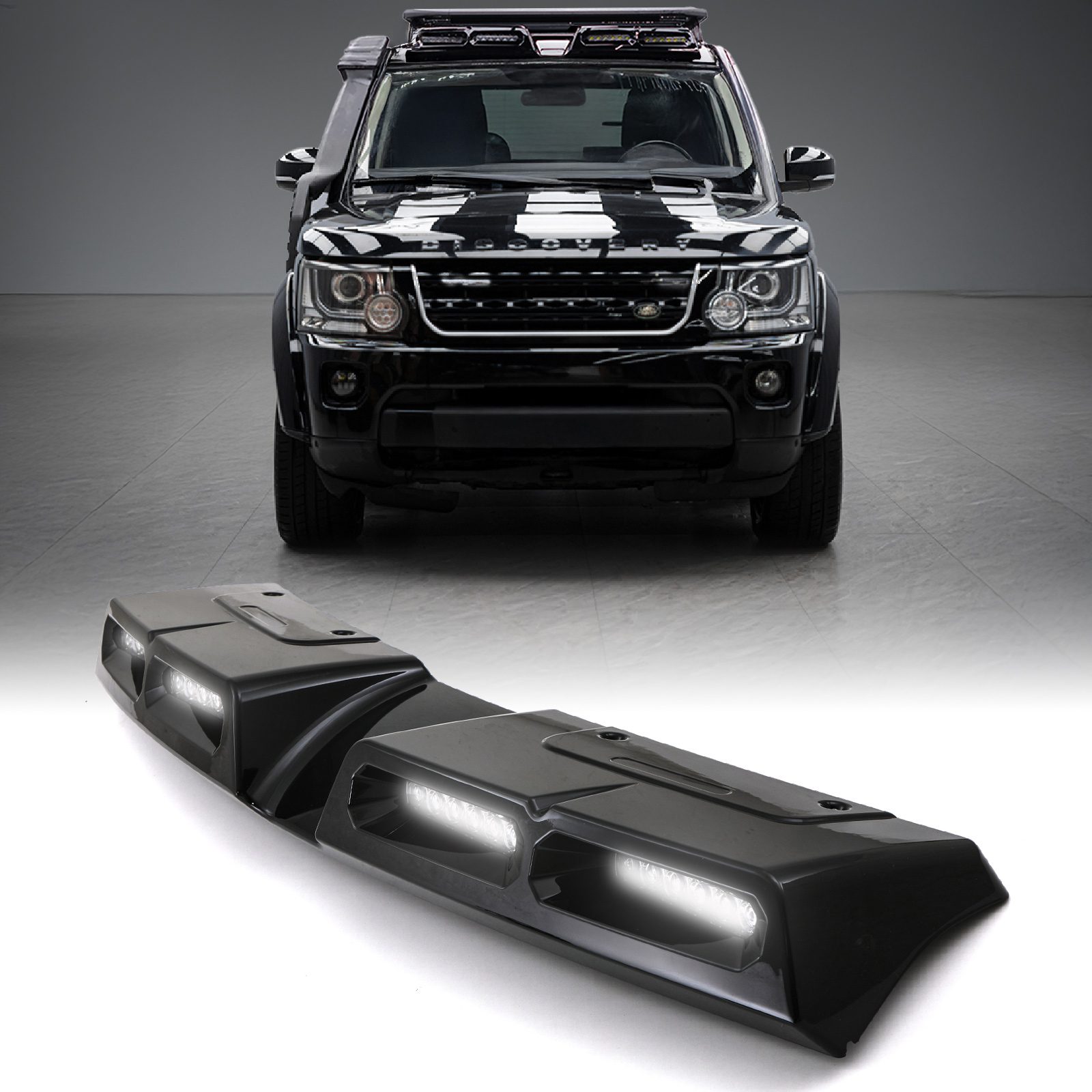 Image of Land Rover Discovery L319 3 & 4 04-16 Gloss Black Quad Roof Mounted LED Light