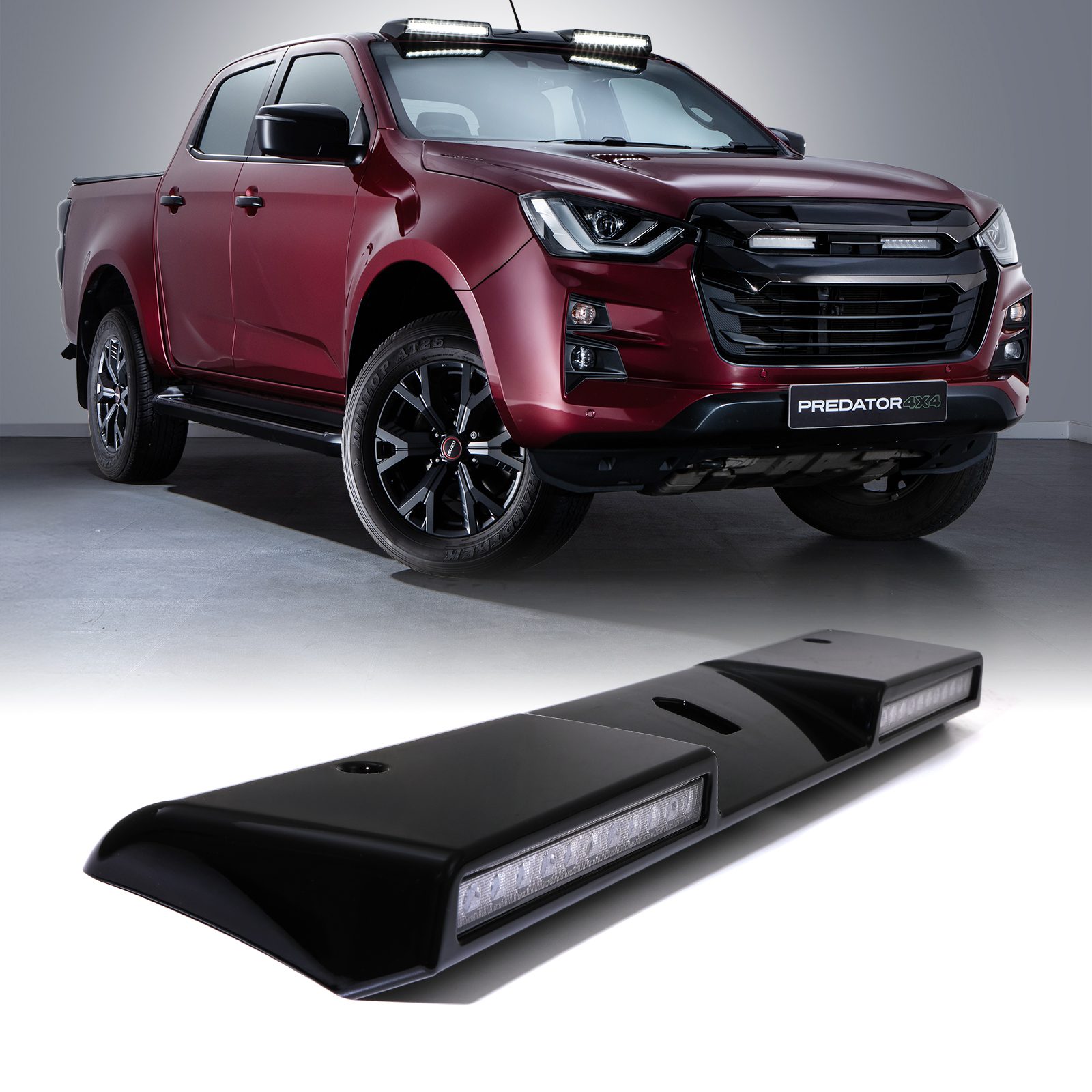Isuzu D-Max MK3 RG 2021+ Gloss Black Twin Pod Roof Mounted LED Lights