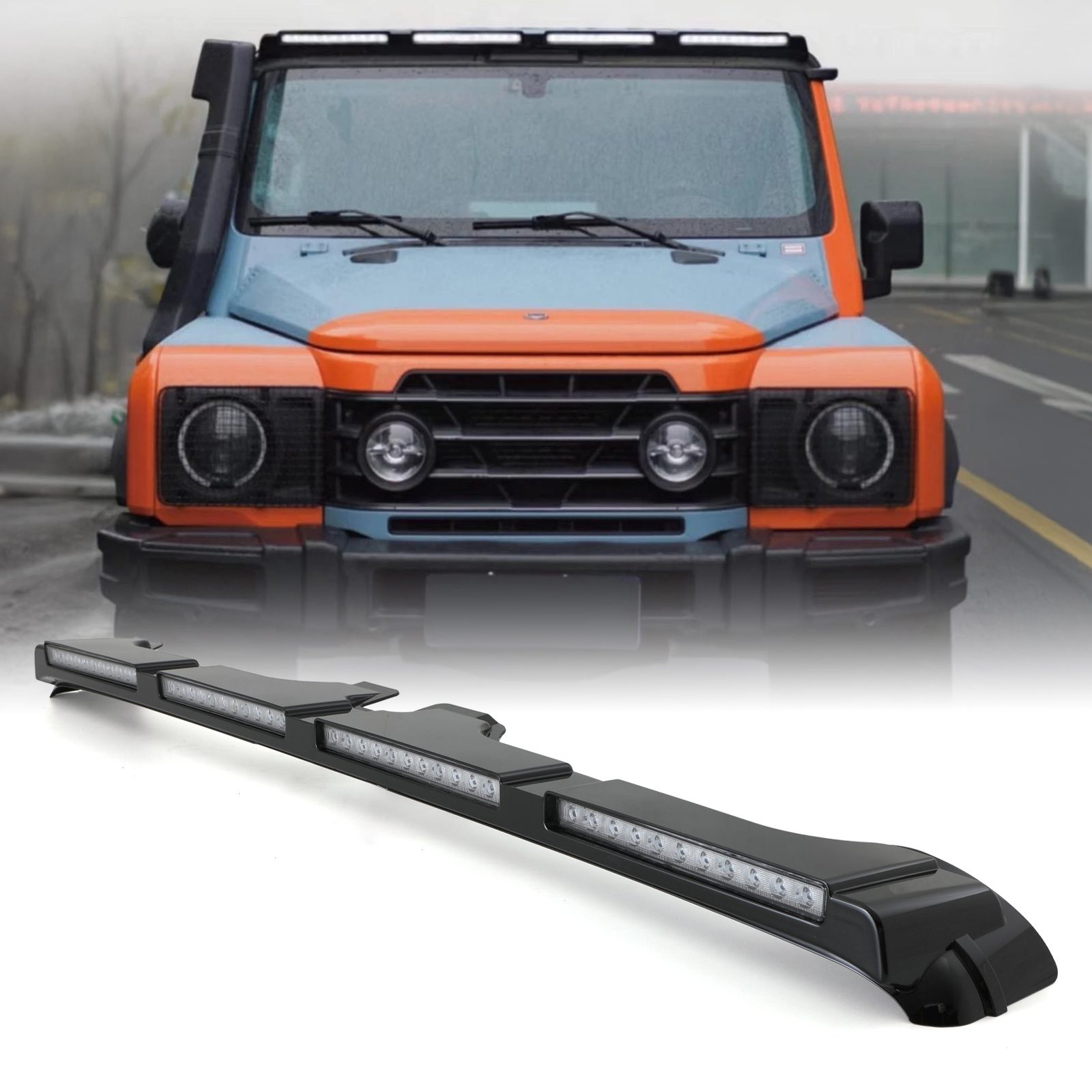 Image of Ineos Grenadier 2023+ Quad Pod Roof Mounted Light Gloss Black / White LEDs