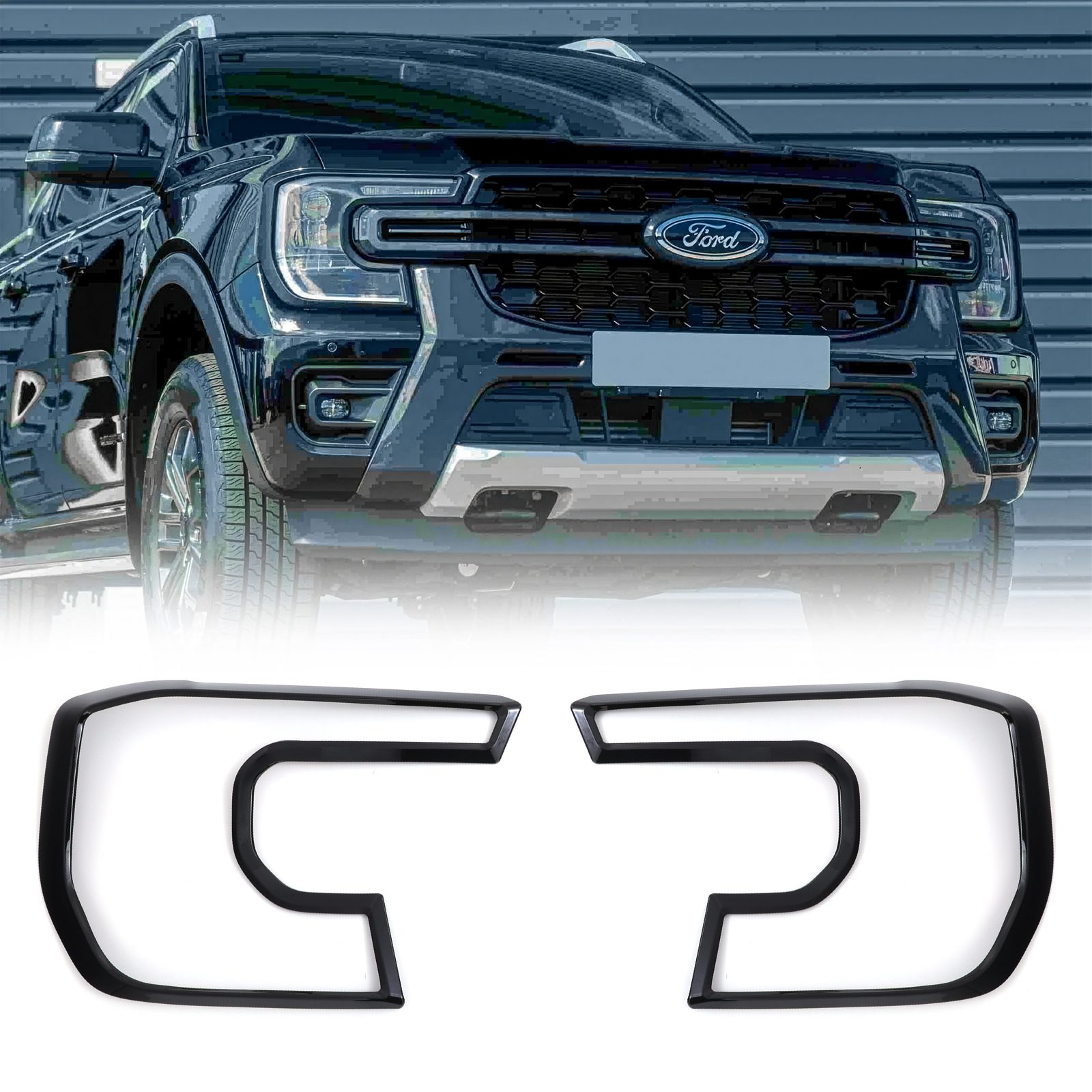 Ford Ranger T9 2022+ Gloss Black Headlight Trims