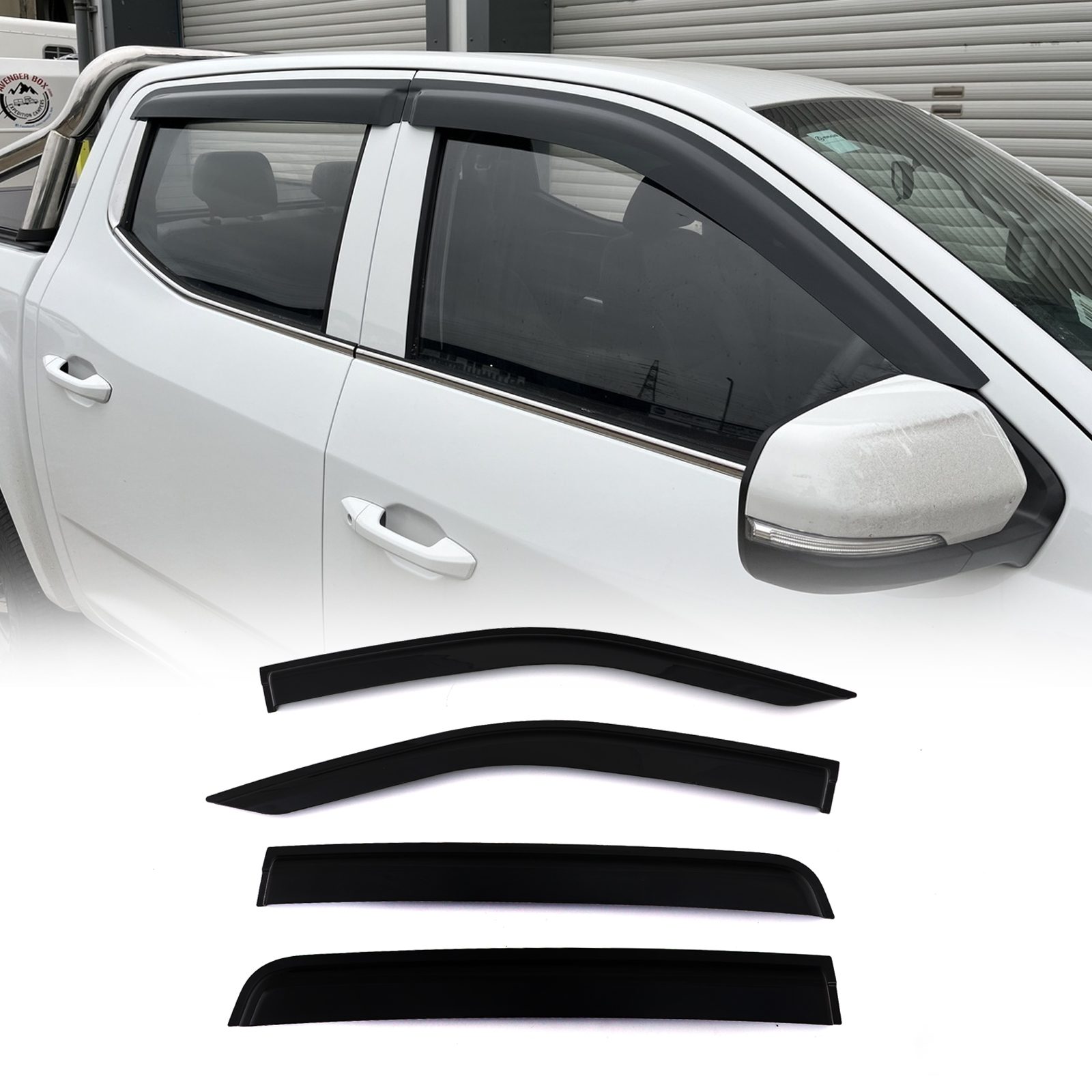 Maxus T60 2019+ Tinted Front & Rear Wind Deflectors