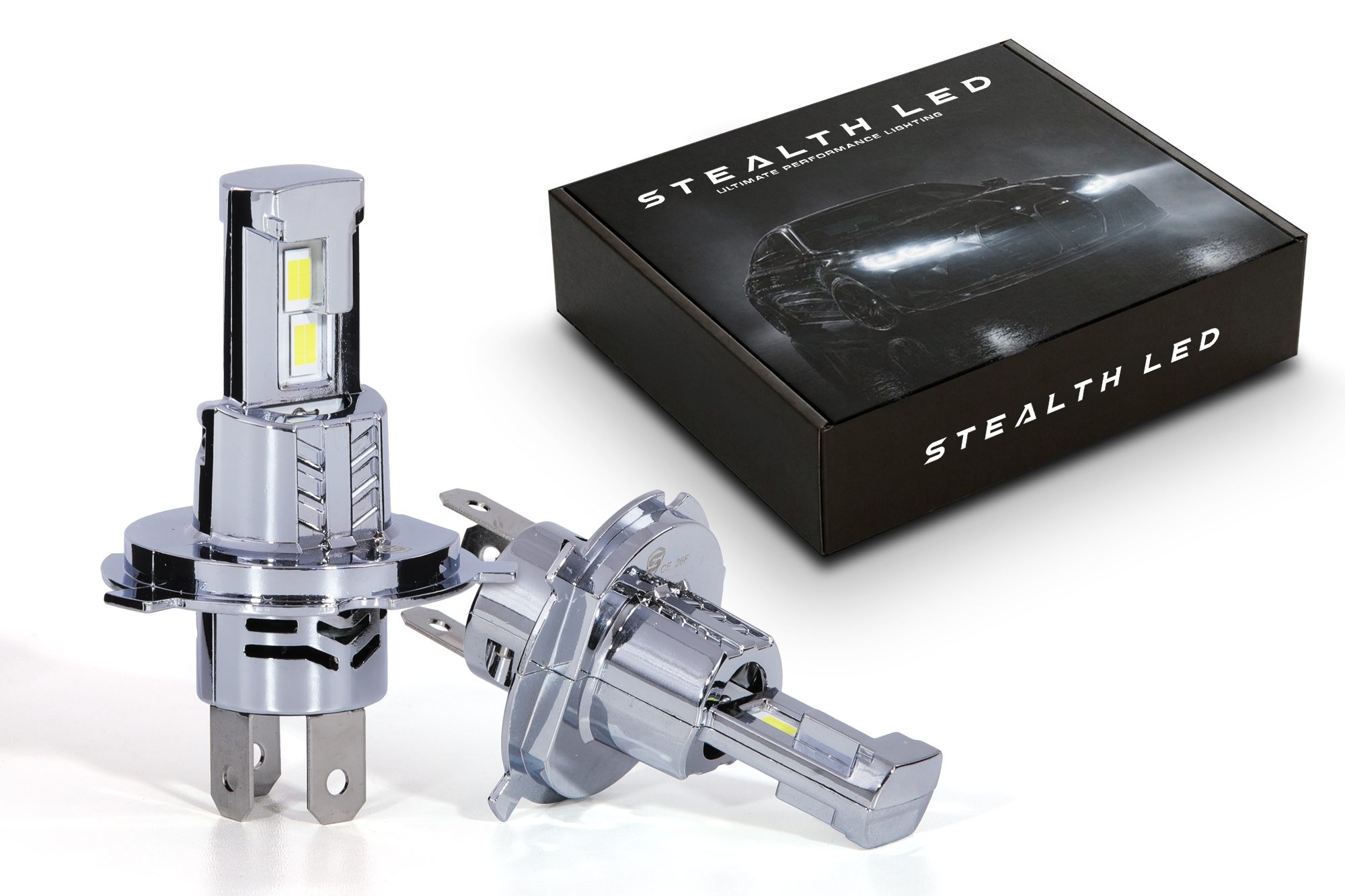 Stealth LED H4 Headlight Bulb Pair – 3200 lumens
