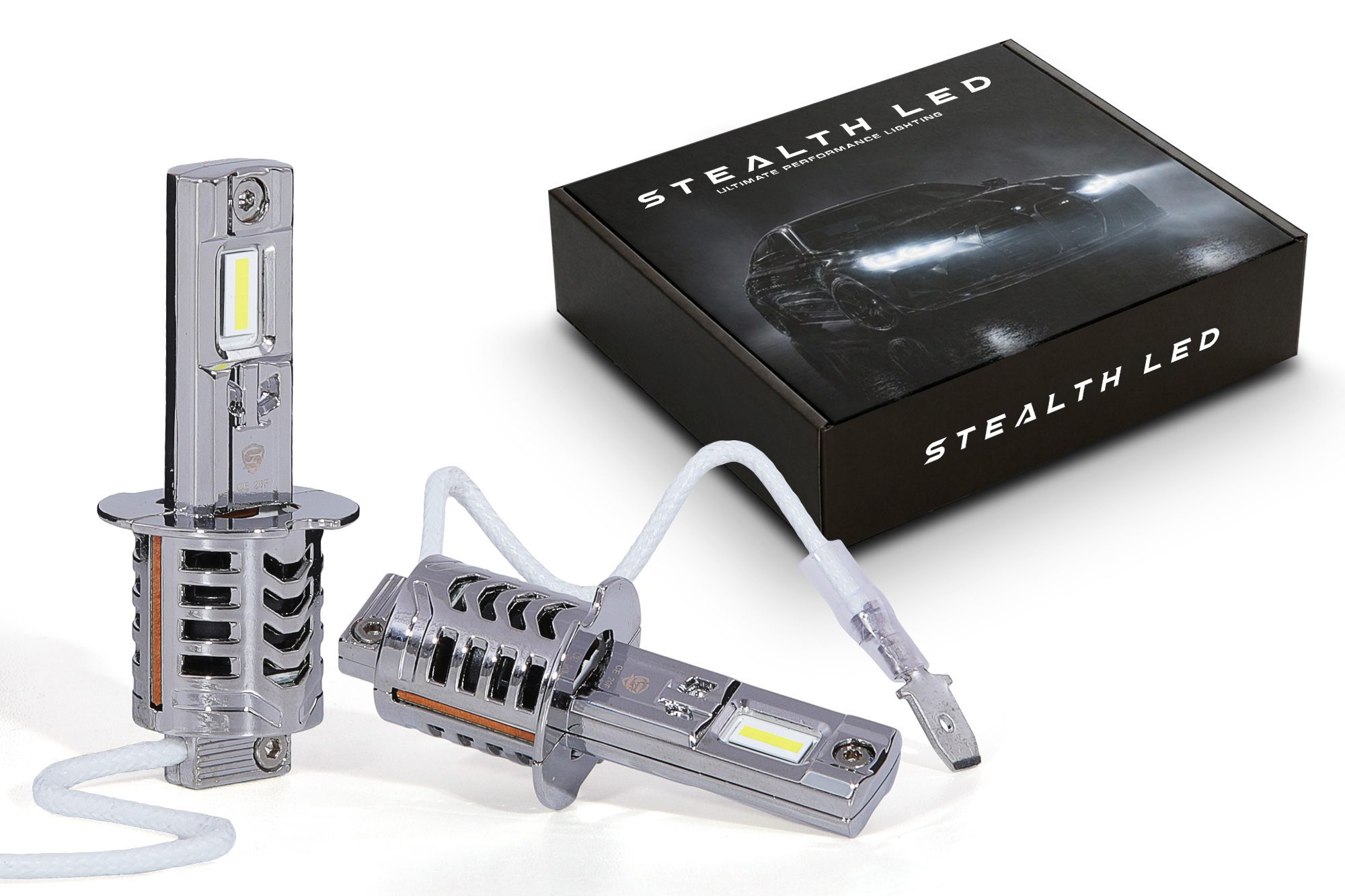 Stealth LED H3 Headlight Bulb Pair – 3200 lumens