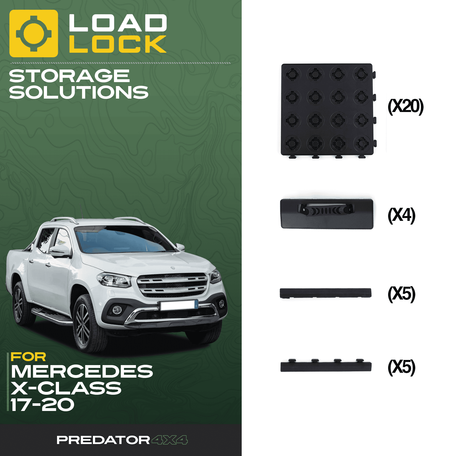 Mercedes X-Class 2017-2020 LoadLock Full Truck Bed Base Kit