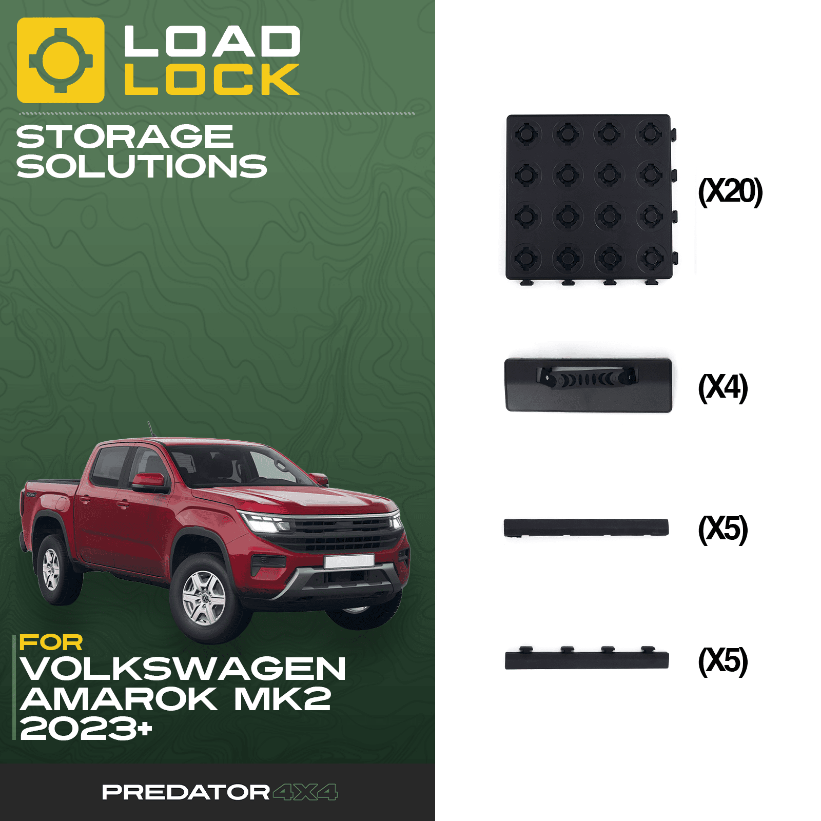 Volkswagen Amarok MK2 2023+ LoadLock Full Truck Bed Base Kit