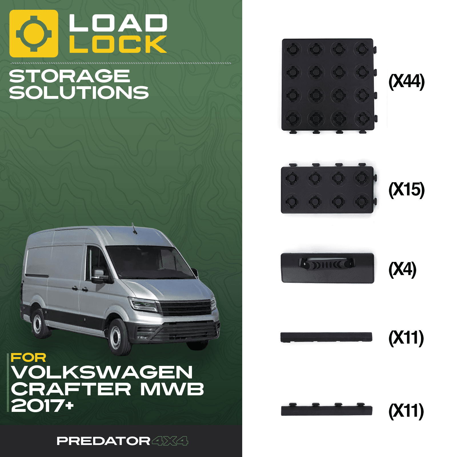 Volkswagen Crafter MWB/LWB/Maxi Long-Plus 2017+ LoadLock Full Load Bed Base Kit