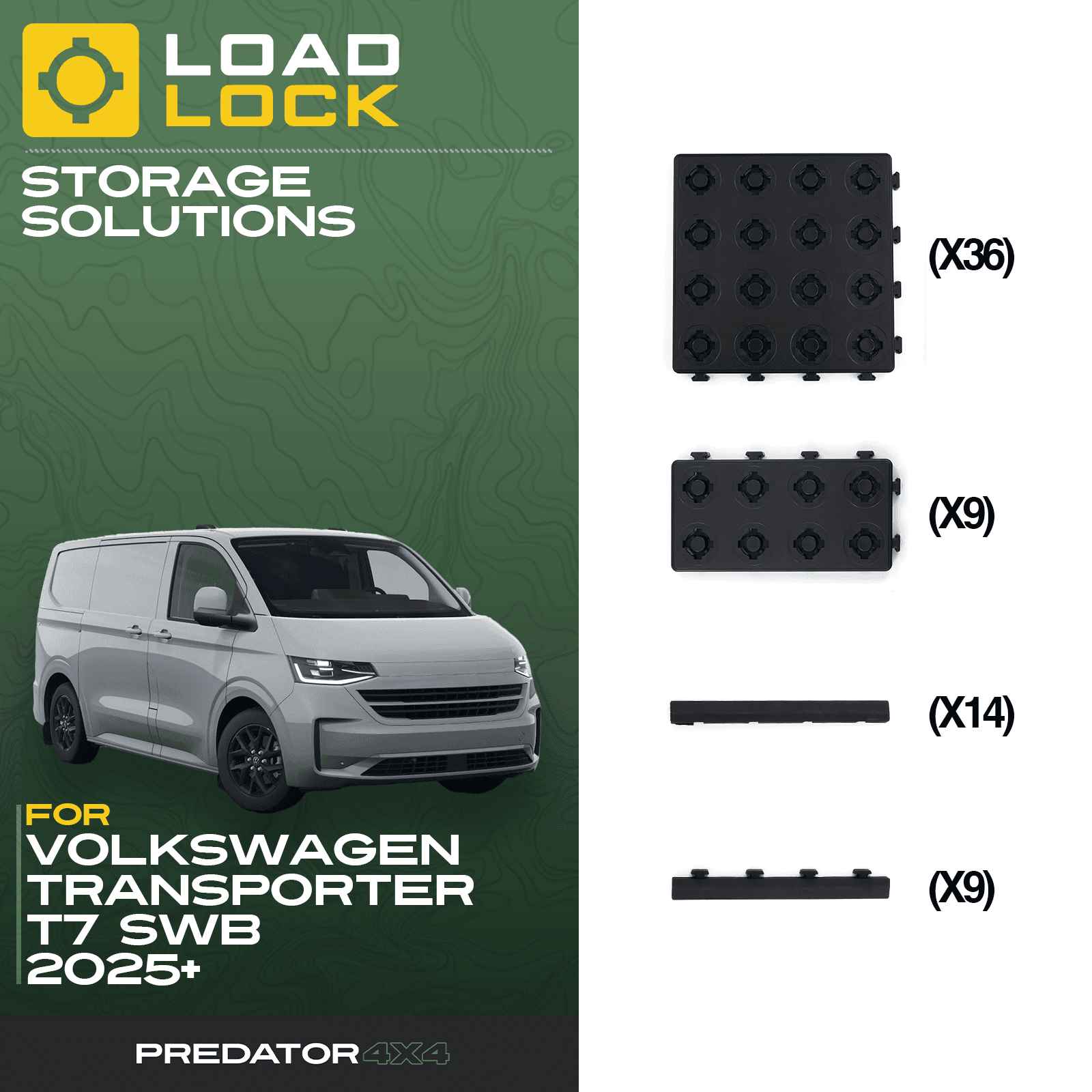 Volkswagen Transporter T7 SWB/LWB 2025+ LoadLock Full Load Bed Base Kit