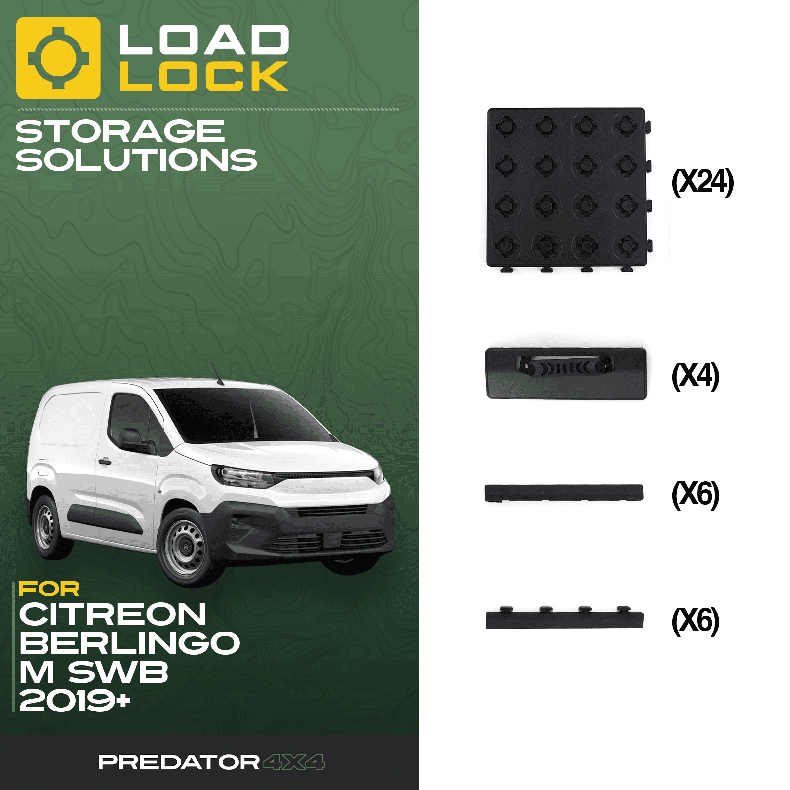 Citroen Berlingo SWB/LWB 2019+ LoadLock Full Load Bed Base Kit