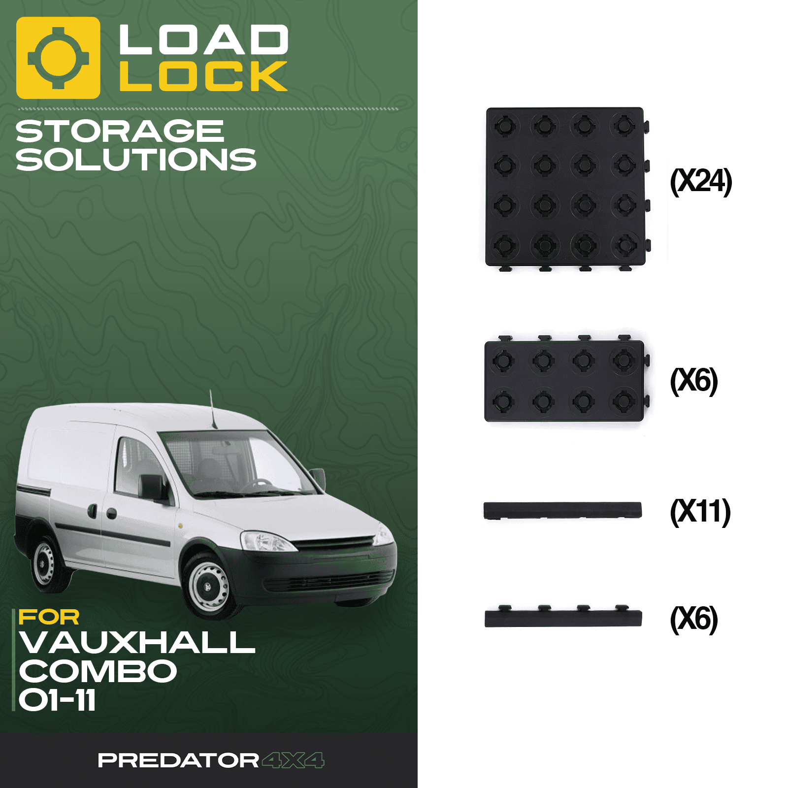 Vauxhall Combo 2001-2011 LoadLock Full Load Bed Base Kit
